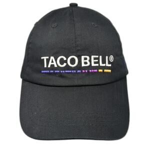 Taco Bell Baseball Cap Black One Size Embroidered Side Icons Slideback Hat